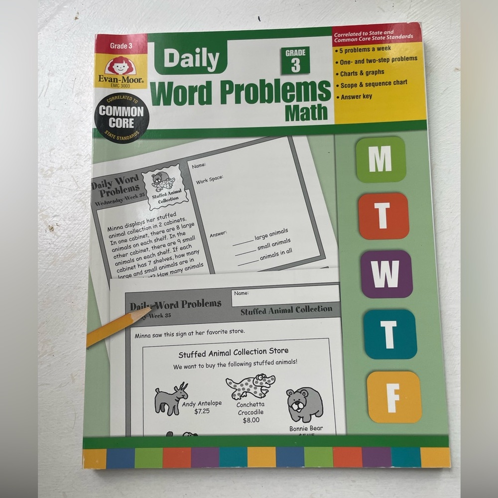 Daily math word problems, grade 3